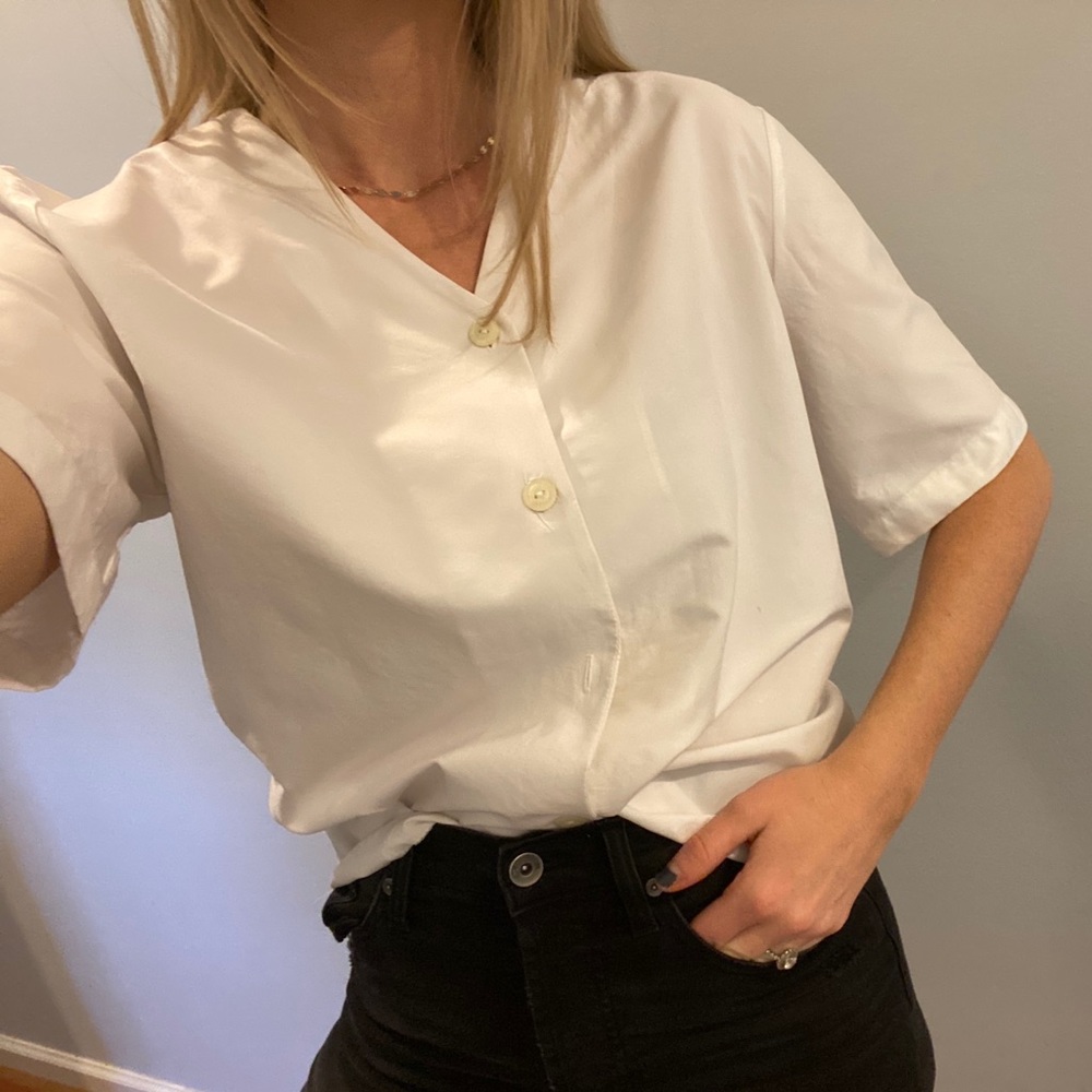Silky vintage petal button down